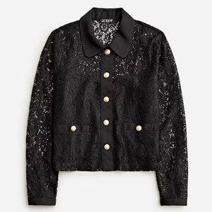 J. Crew Black Lace Blazer with Gold Buttons